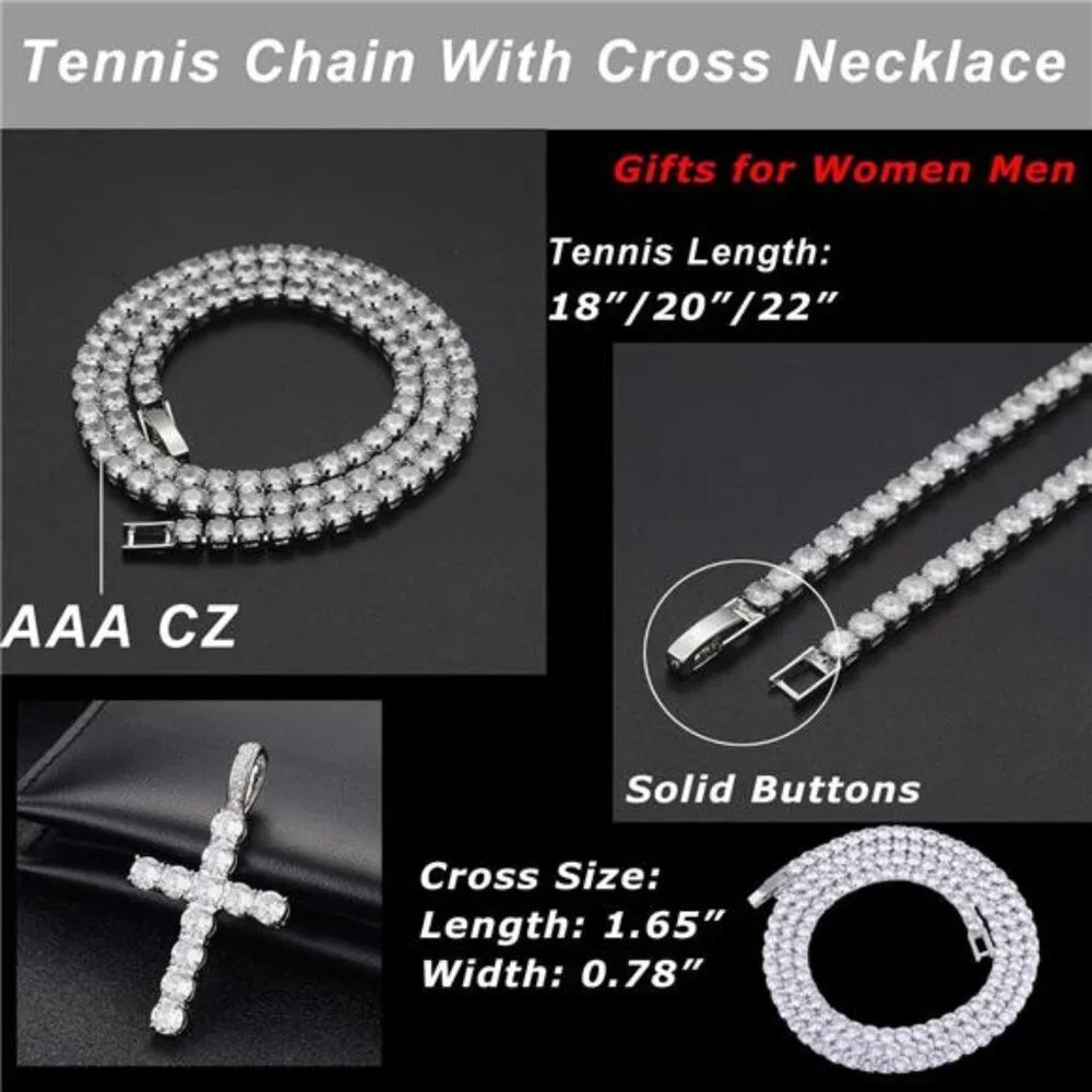 Ronglry Cuban Link Chain for Men Miami Cuban Link Chain Silver Cuban Chain 22